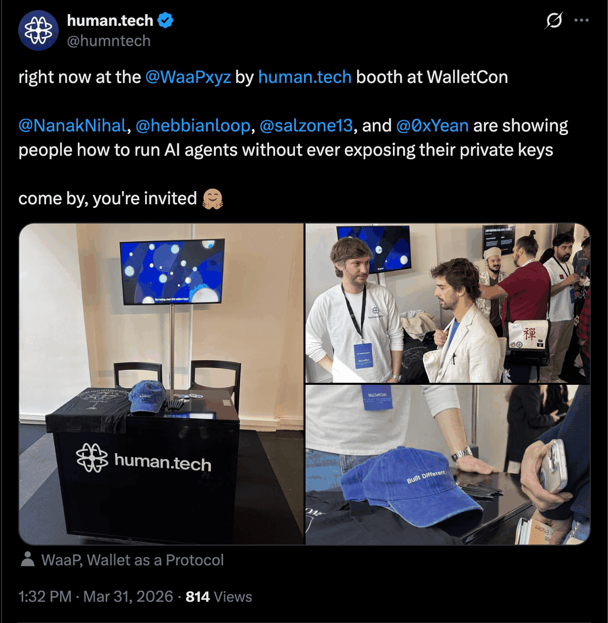 The human.tech booth at WalletCon Cannes