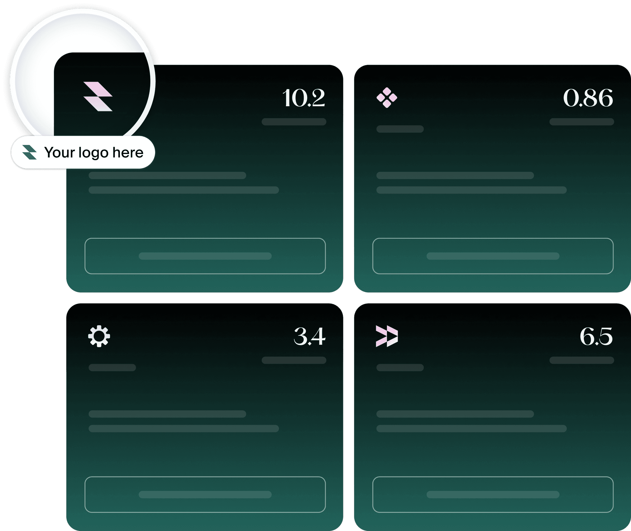 Four Human Passport score cards with your logo applied